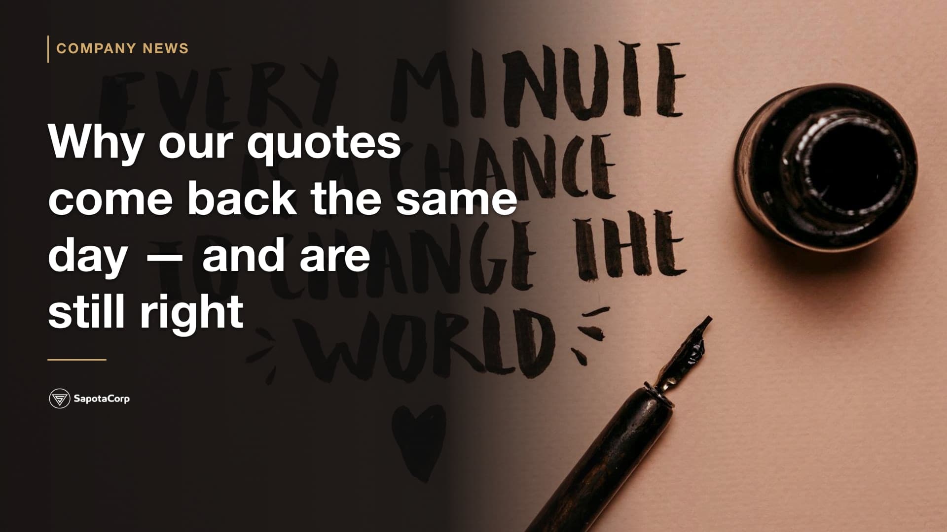 Why our quotes come back the same day — and are still right