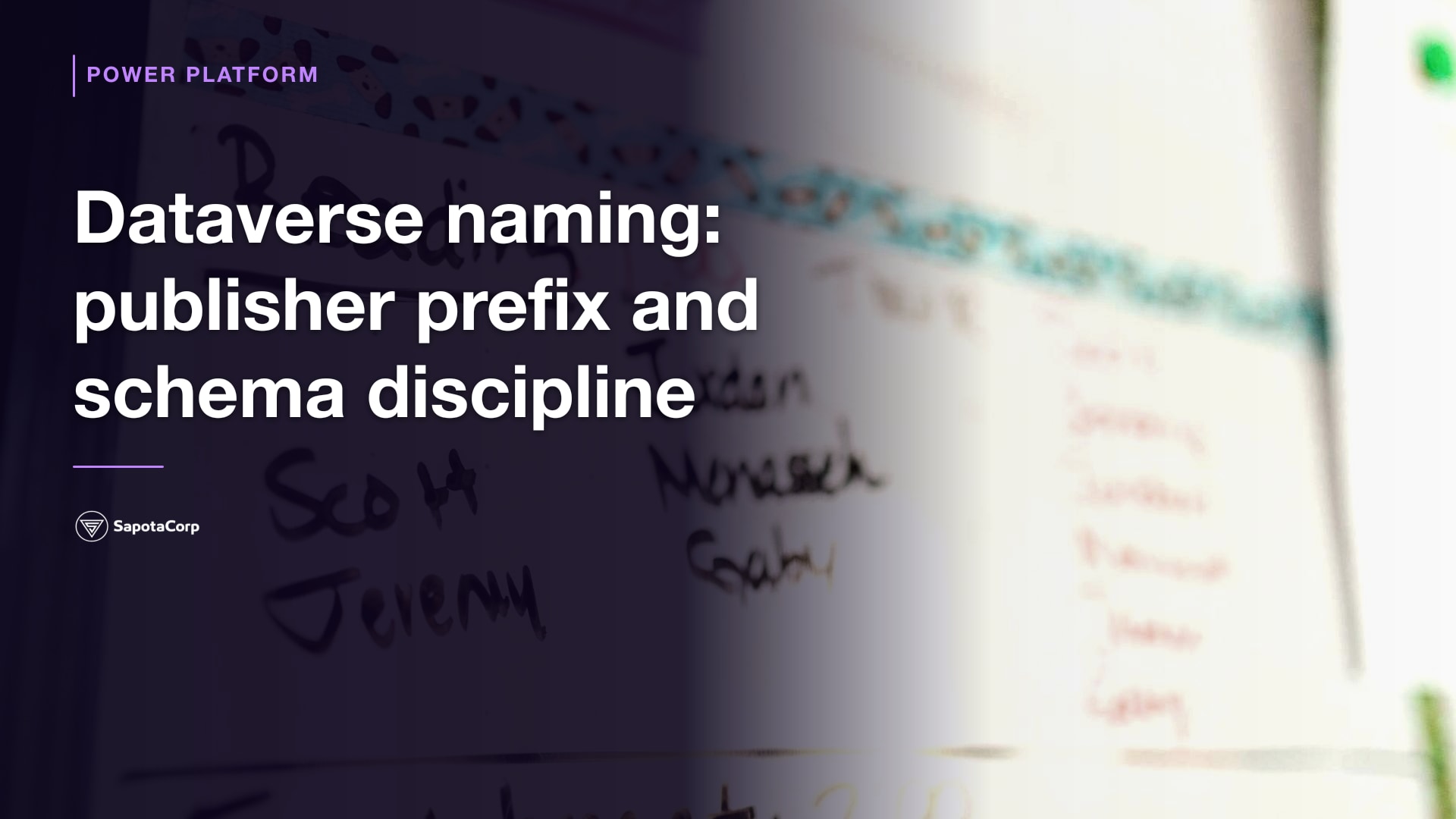 Dataverse naming: publisher prefix and schema discipline