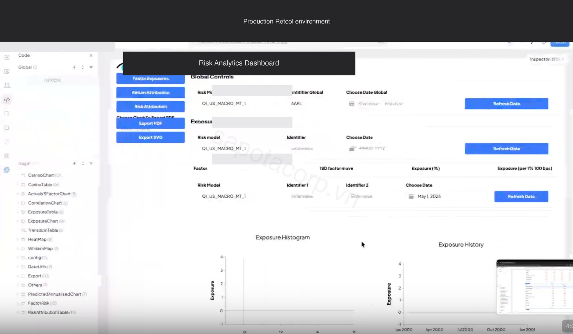 Retool quant risk dashboard overview