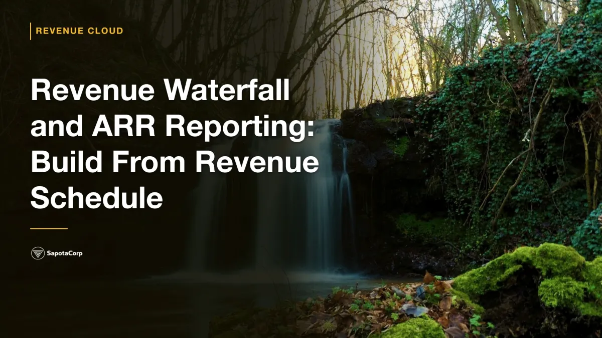 Revenue Waterfall and ARR Reporting: Build From Revenue Schedule