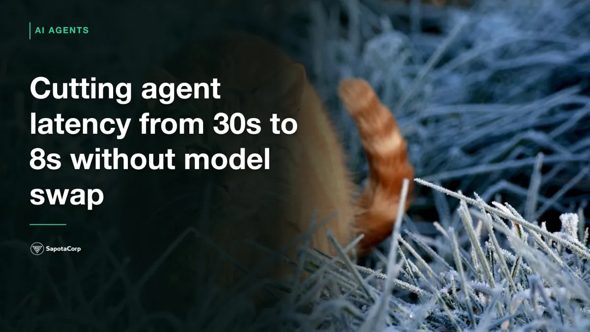 Cutting agent latency from 30s to 8s without model swap
