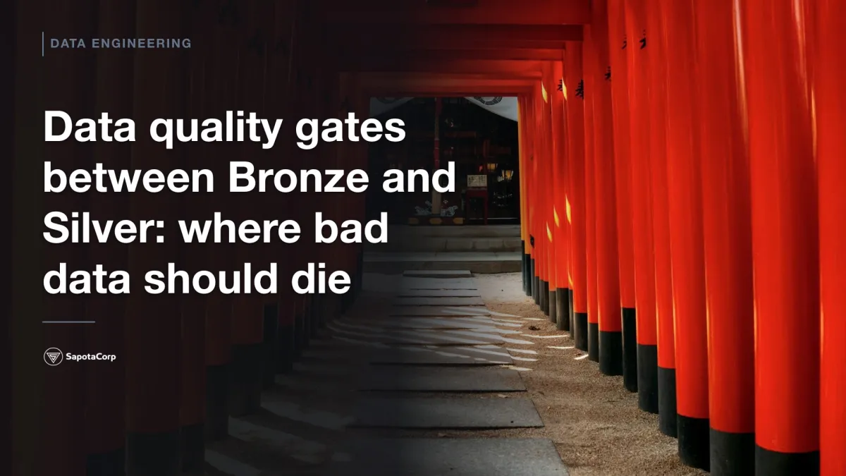 Data quality gates between Bronze and Silver: where bad data should die