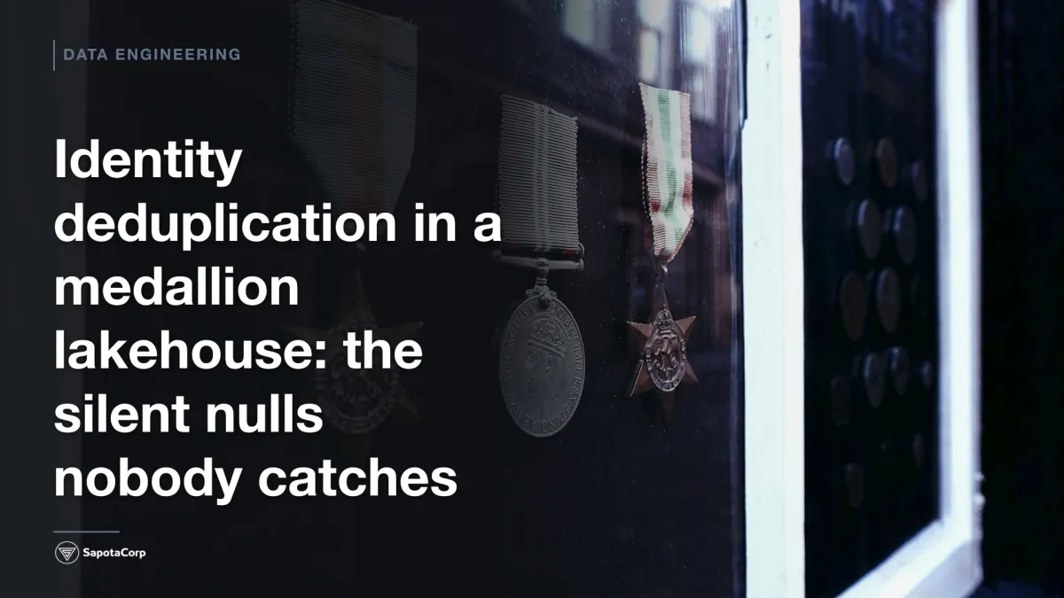 Identity deduplication in a medallion lakehouse: the silent nulls nobody catches