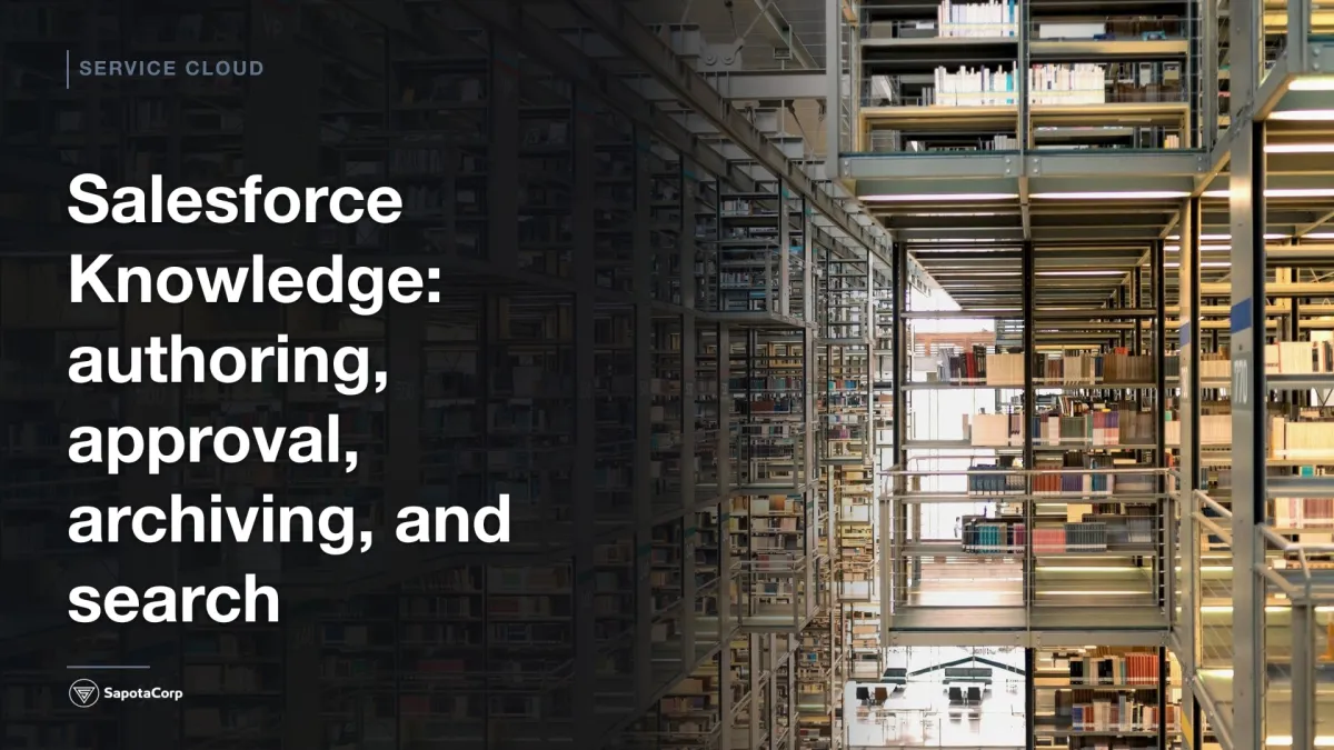 Salesforce Knowledge: authoring, approval, archiving, and search