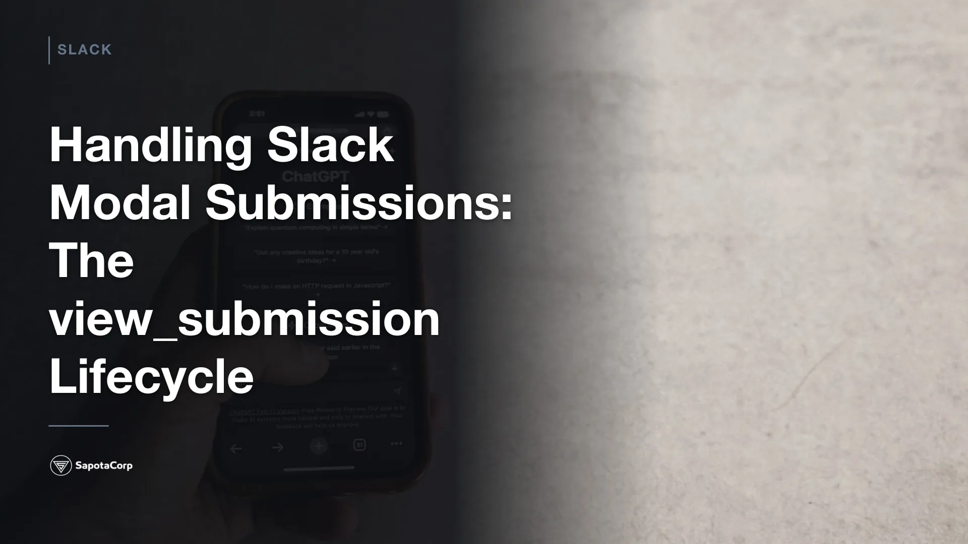 Handling Slack Modal Submissions: The view_submission Lifecycle